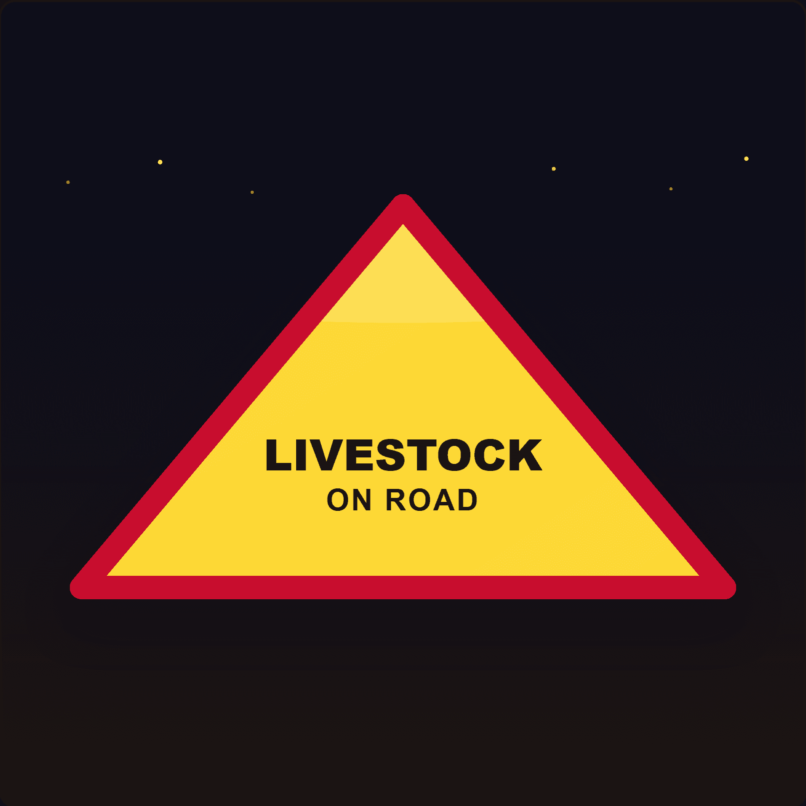 Livestock On Road Plaque — Badge Studio