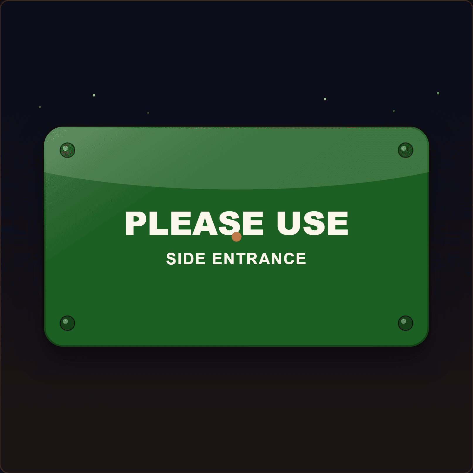 Please Use Side Entrance Plaque — Badge Studio