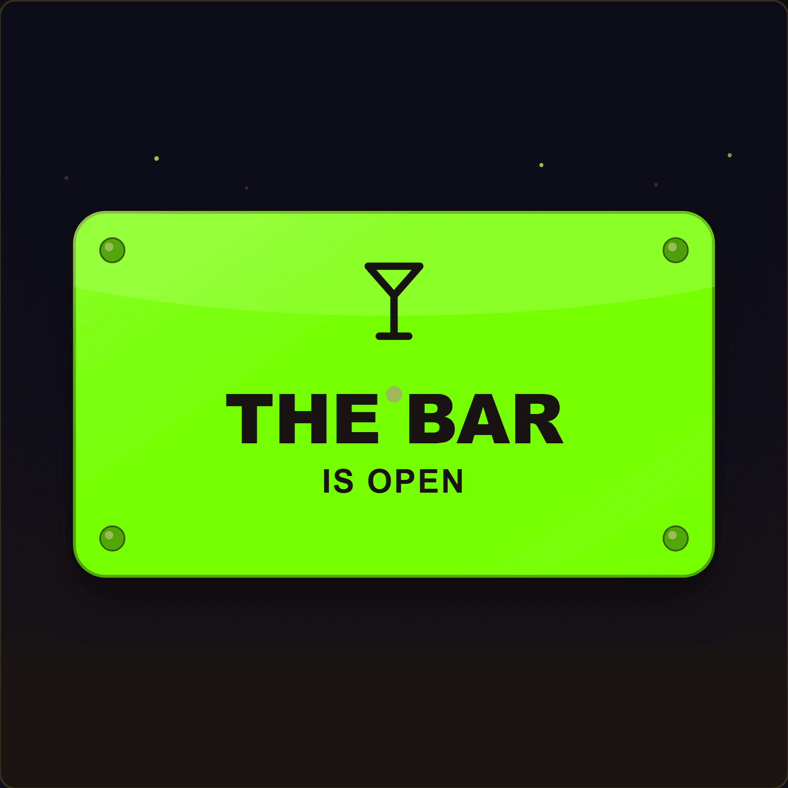 The Bar Is Open Plaque — Badge Studio