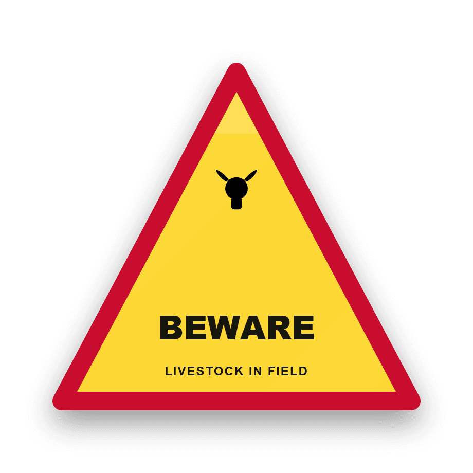 Beware of Livestock Sign — Badge Studio
