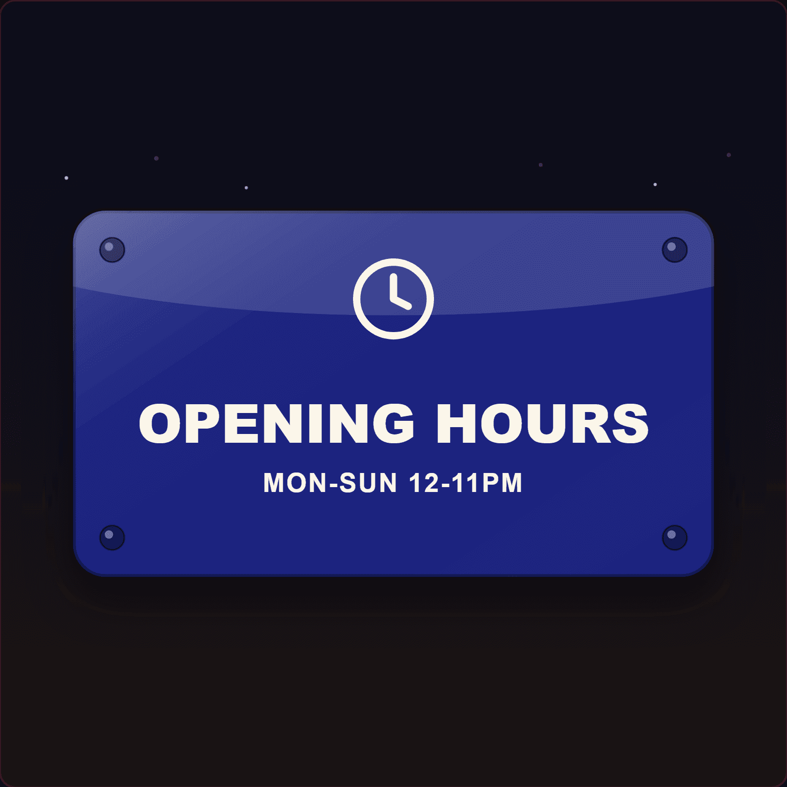 Opening Hours Sign — Badge Studio