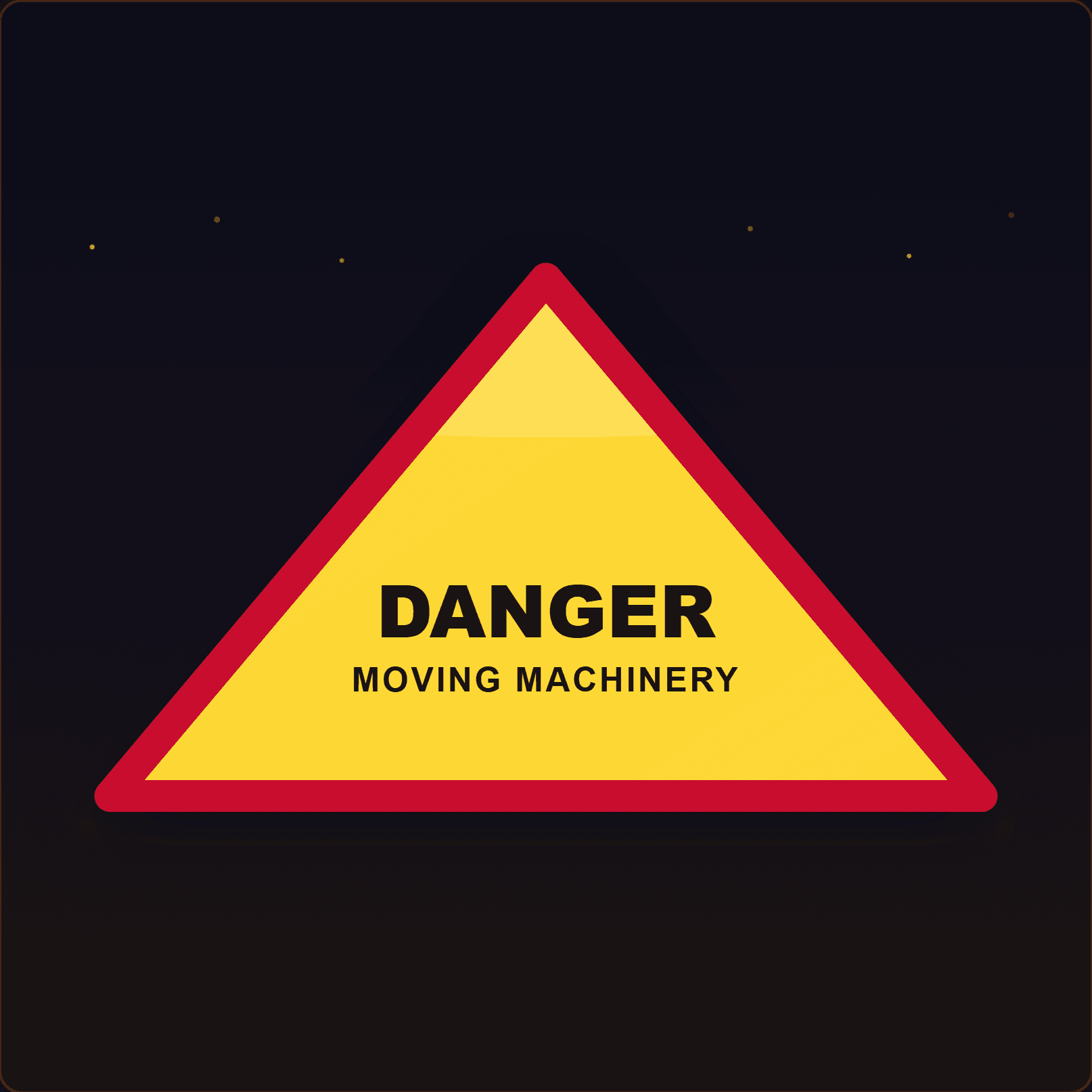 Danger – Moving Machinery Sign — Badge Studio