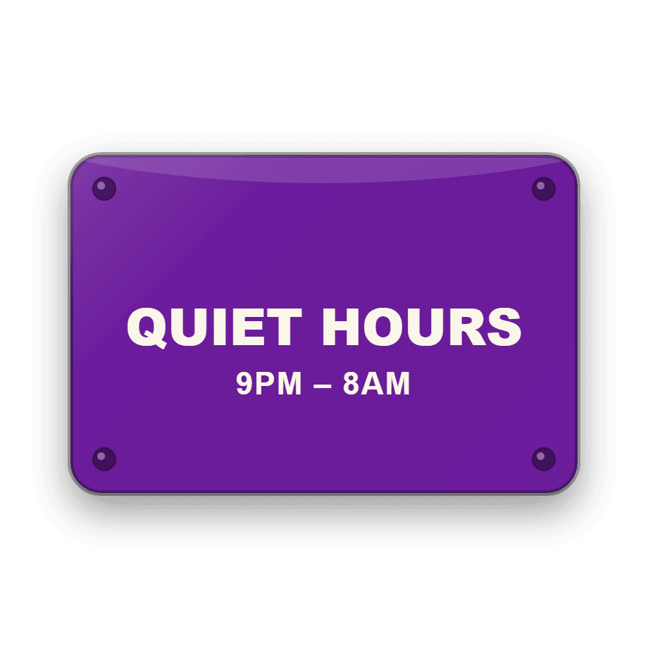 Quiet Hours Sign — Badge Studio