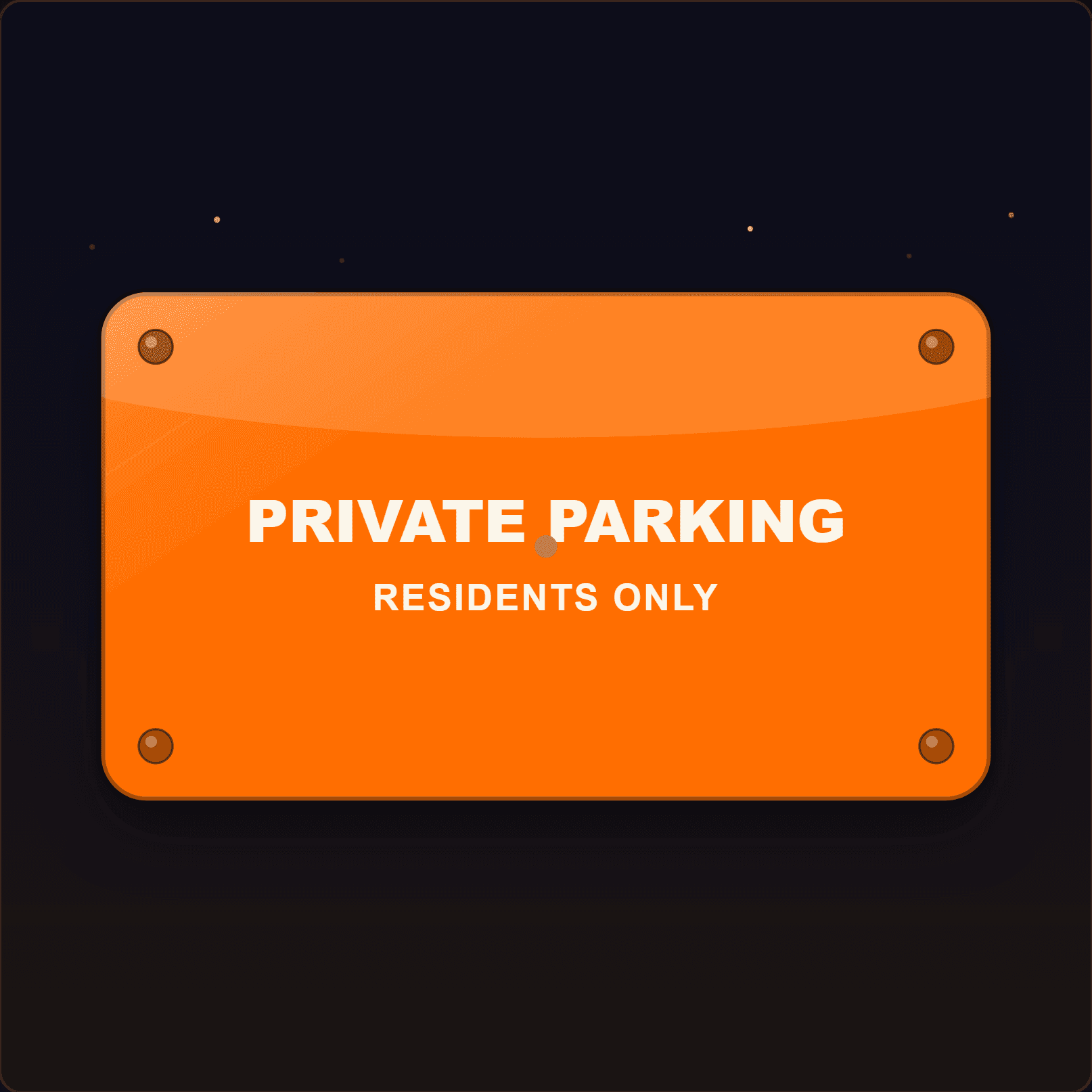 Private Parking Residents Only Plaque — Badge Studio
