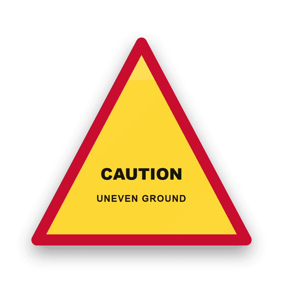 Caution – Uneven Ground Sign — Badge Studio