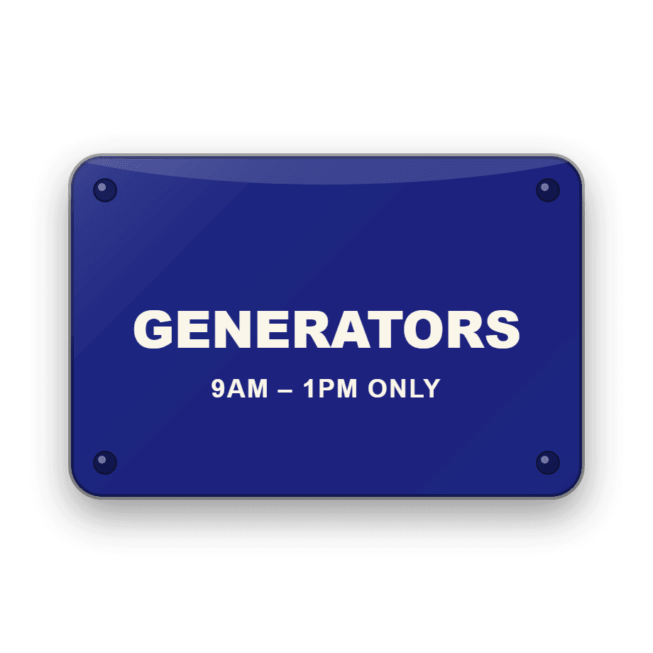 Generator Hours Sign — Badge Studio