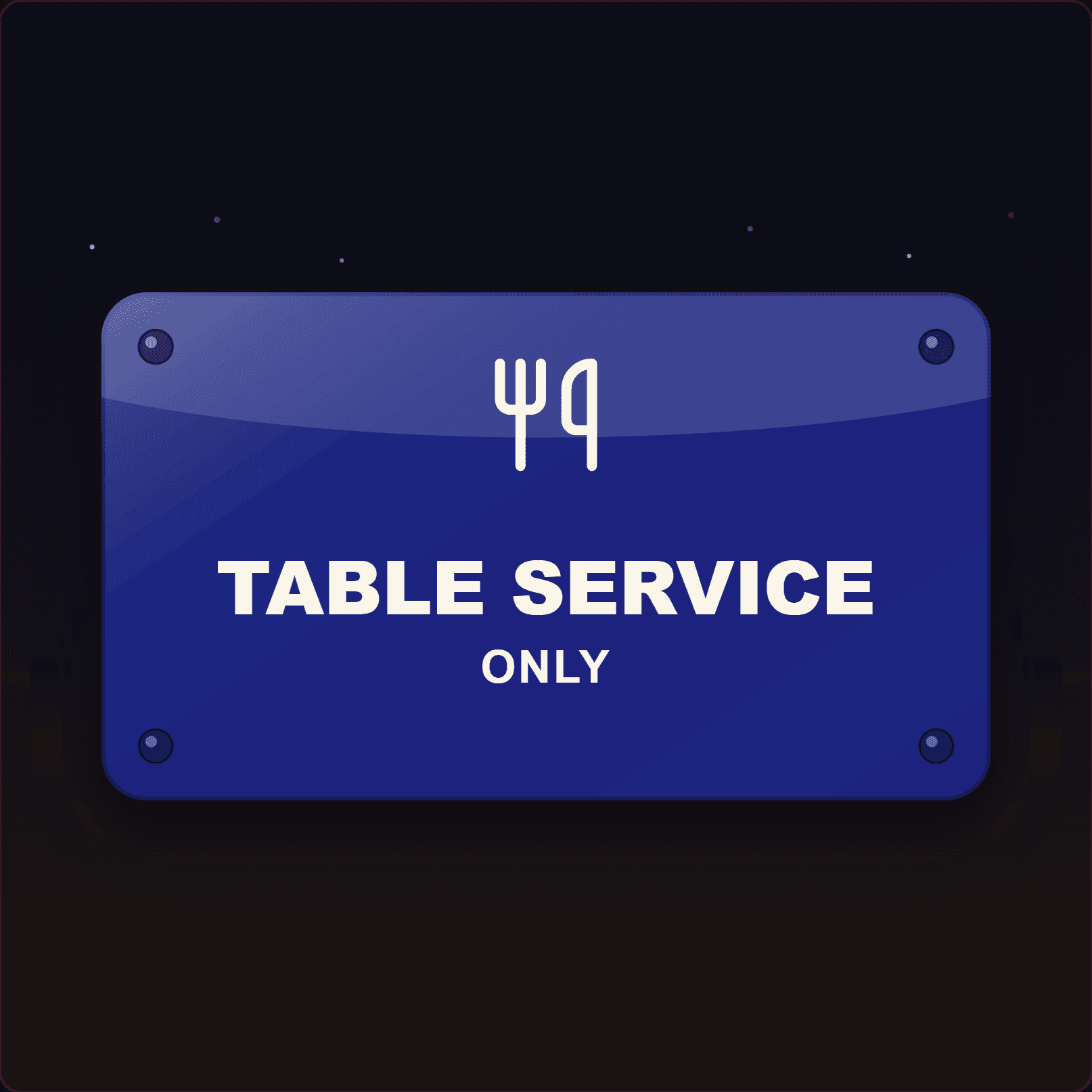 Table Service Only Sign — Badge Studio