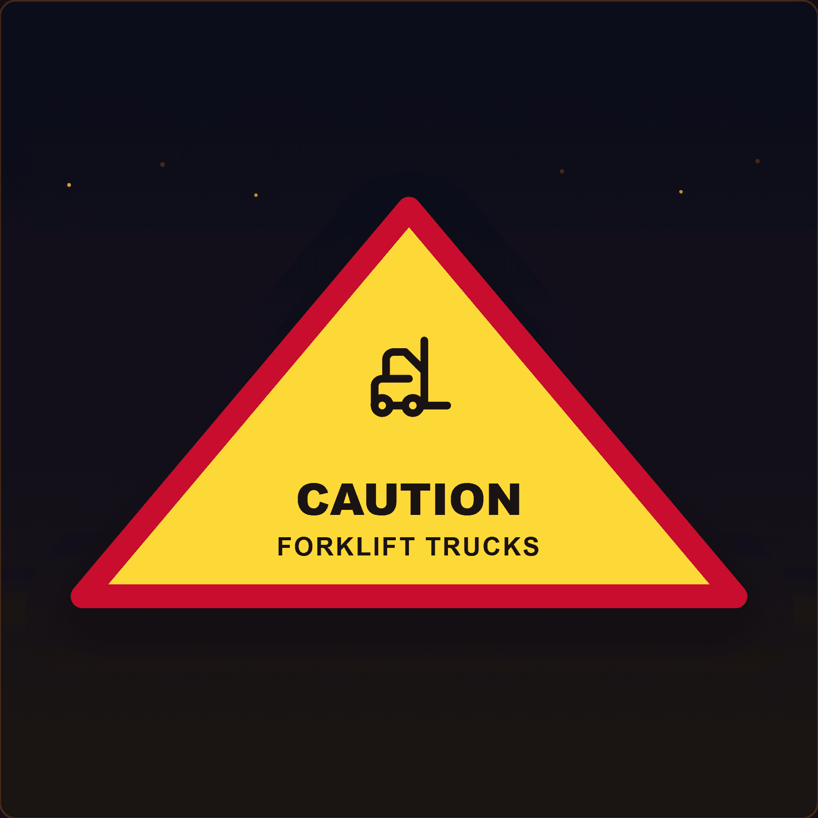 Caution – Forklift Trucks Operating Sign — Badge Studio