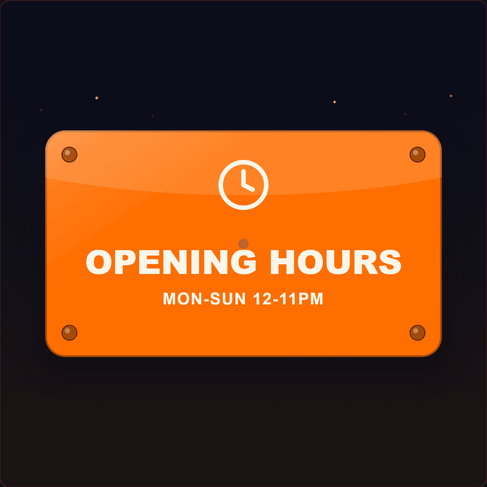 Opening Hours Sign — Badge Studio