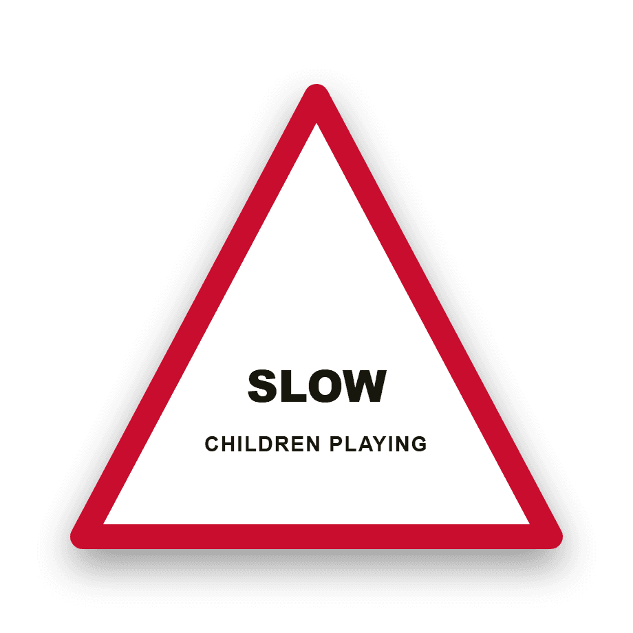 Slow – Children Playing Sign — Badge Studio
